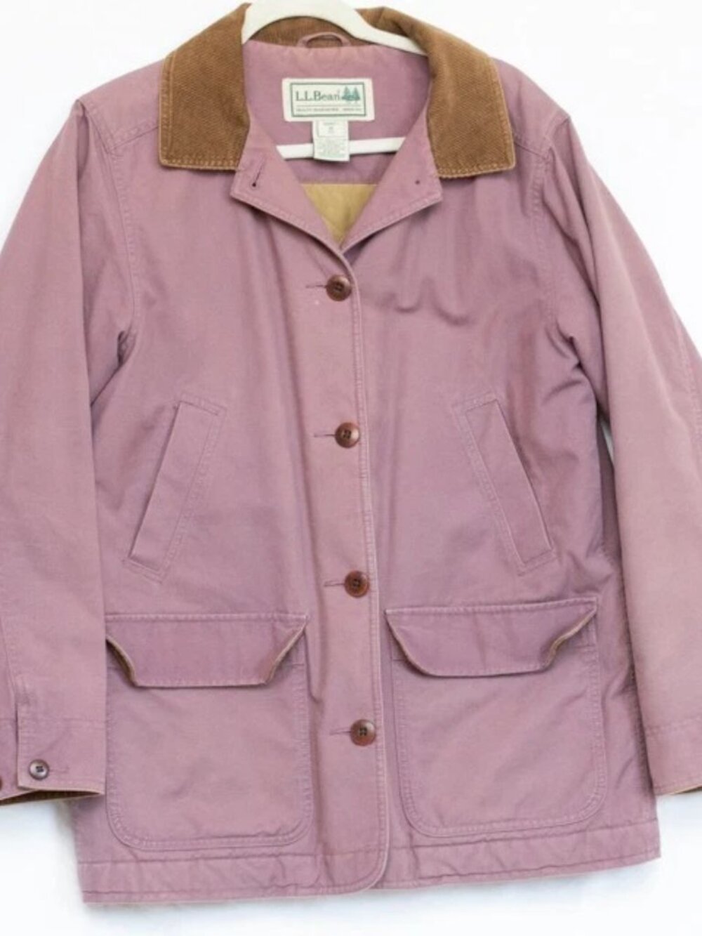 VGT LL Bean Barn Filed Coat Jacket Corduroy Collar Quilted Lining Thinsulate M